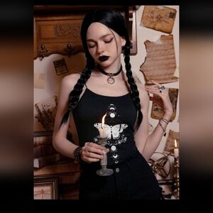 ROMWE Academia Moon & Butterfly Graphic Cami Bodysuit